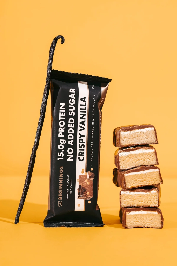 Baton proteic cu Crispy Vanila fără zahăr 50g