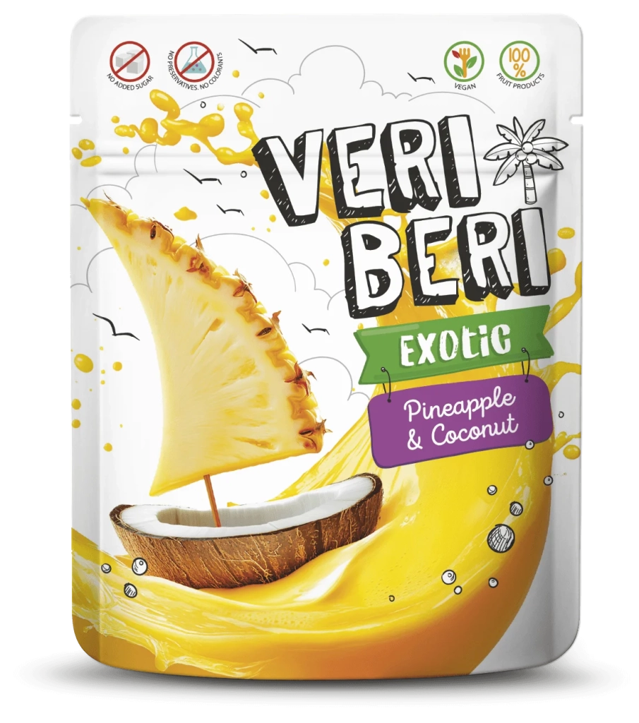 Jeleuri - pastila de fructe VERI BERI EXOTIC cu ananas și cocos 50g