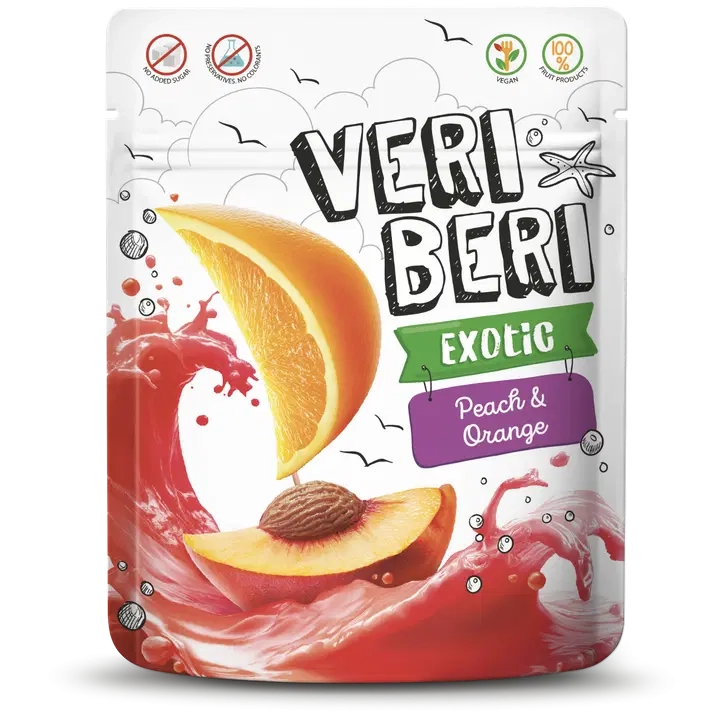Желе - пастила фруктовое VERI BERI EXOTIC персик-апельсин 50г