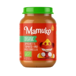 Spaghetti MAMUKO organice cu roșii și mozzarella (de la 8 luni) 190g